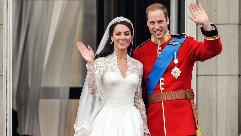Kate Middleton and Prince William on their wedding day.