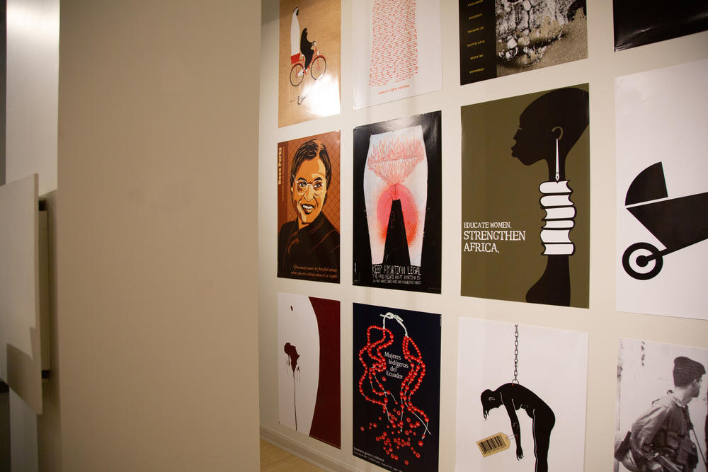 "Women's Rights are Human Rights" was curated by graphic designer Elizabeth Resnick. The exhibit will be on display at Mercer University through January 2023.