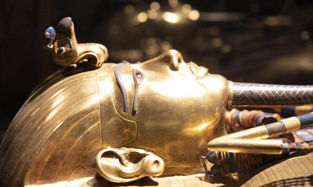 King Tut's golden sarcophagus. 