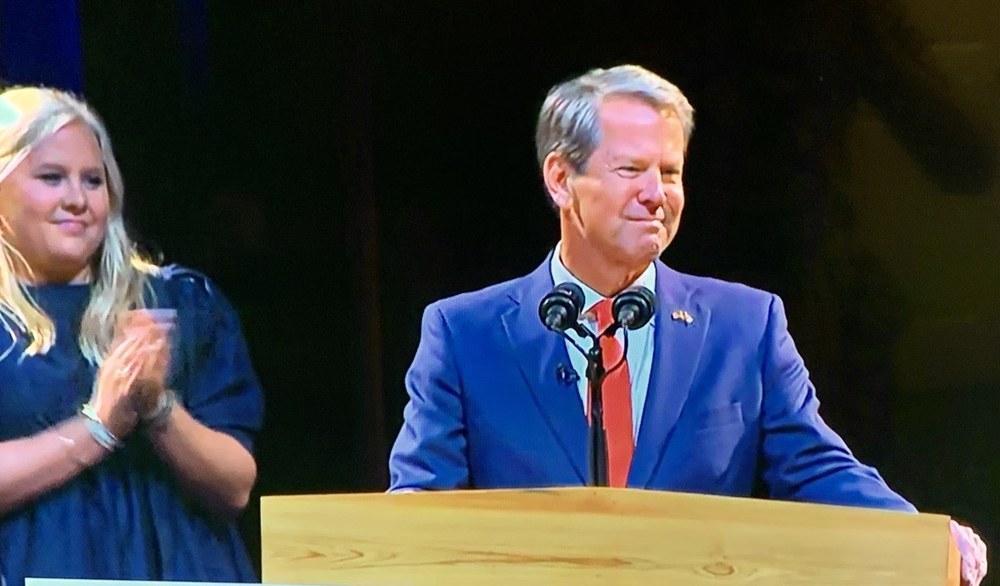 Governor Brian Kemp address supporters.