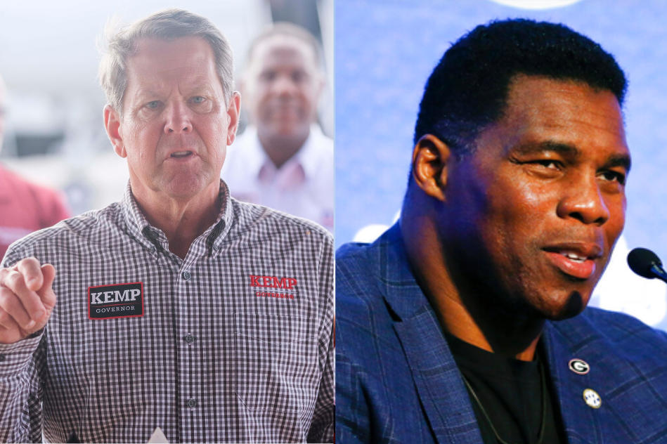 Gov. Brian Kemp and Herschel Walker