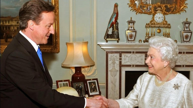 Queen Elizabeth II and David Cameron