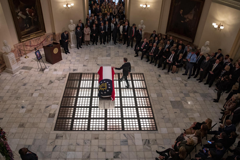 House Speaker David Ralston lies at the state Capitol