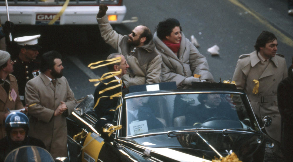 Barbara and Barry Rosen at a welcome parade in New York City.