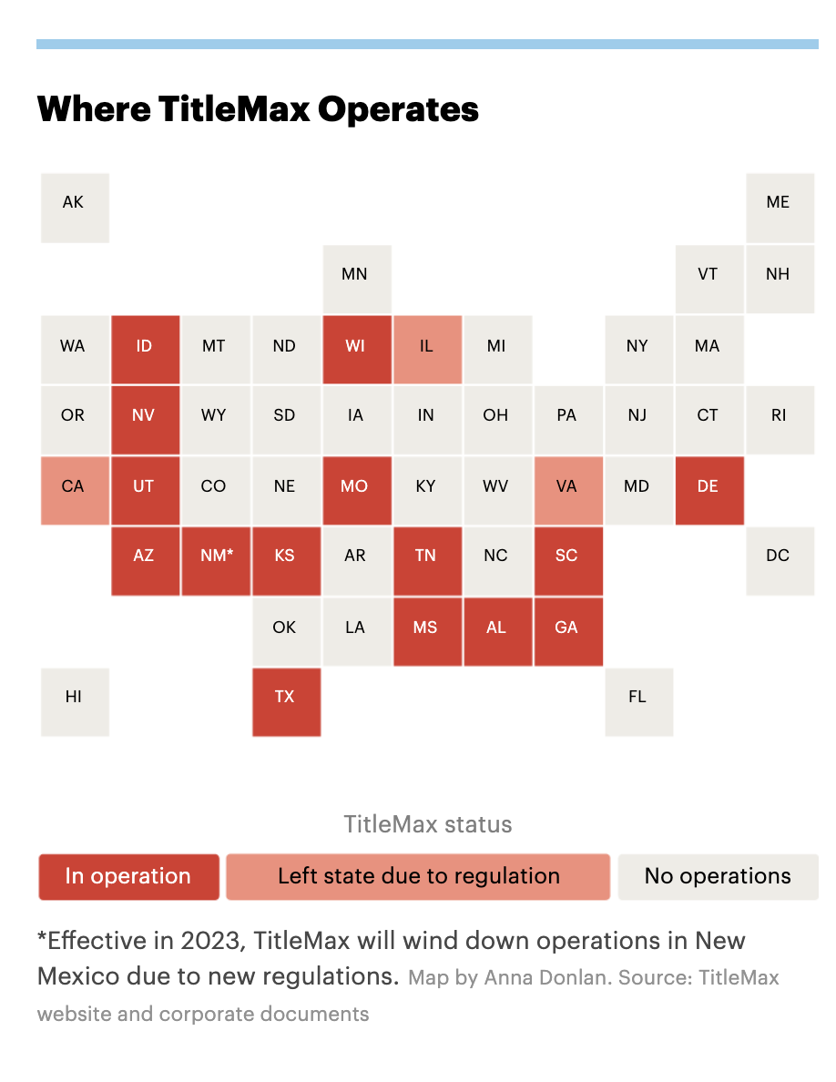 TitleMax operation map