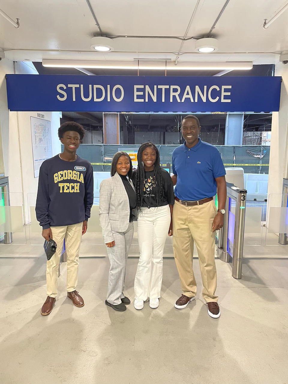 Quincy Howard and family at Sony Pictures Studios