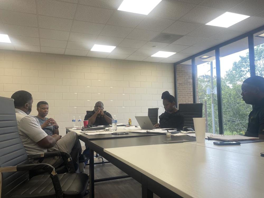 Rep. James Beverly, D-Macon, attends a Macon-Bibb Community Enhancement Authority board meeting Sept. 21, 2022. (Laura Corley | The Macon Newsroom)