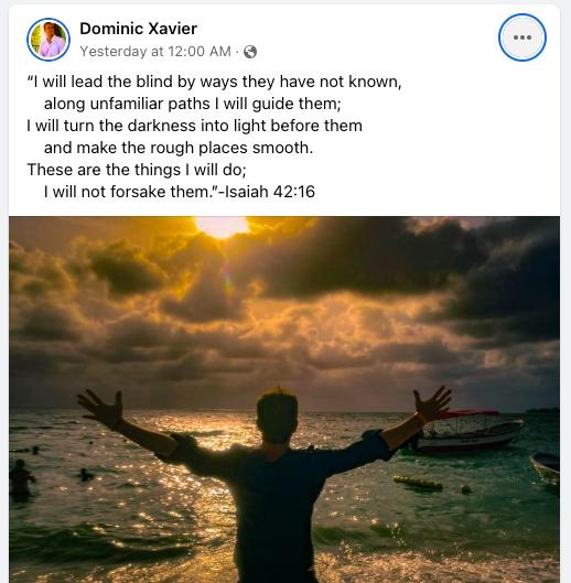Dominic Box's December 2022 Facebook post