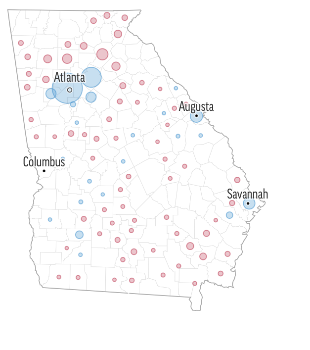 AP 2022 Georgia U.S. Senate Runoff Election Map