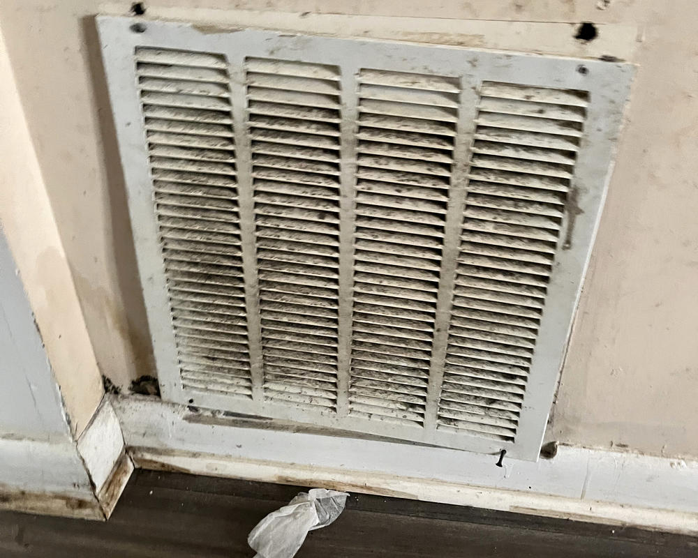 After a pipe burst and the air conditioning broke in Louana Joseph’s apartment, gray and black splotches that she believes were mold covered a ventilation grille.