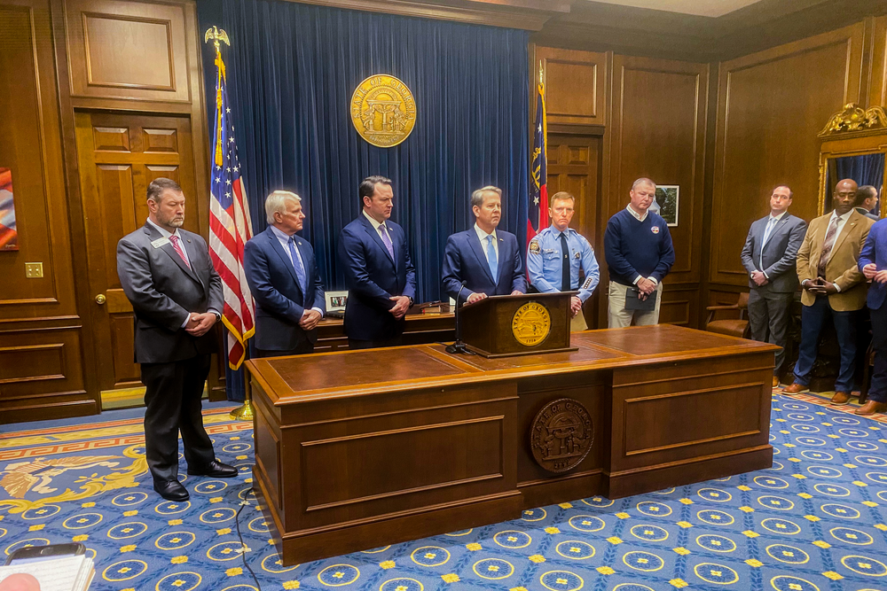 Governor Kemp at the press conference