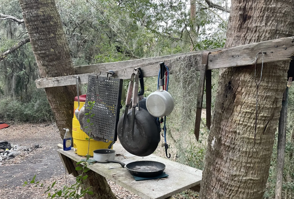 Utensils stand at the ready in mid January at Twin Palms. Credit: Mary Landers/The Current