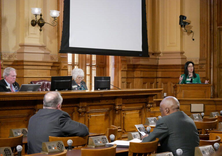Rep. Michelle Au makes the case for taking a deep dive into the costs and effects of smoking in Georgia at a House Health Committee meeting this week. Jill Nolin/Georgia Recorder