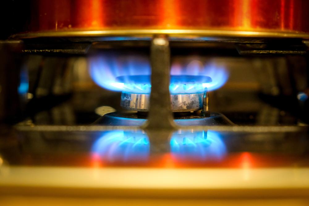 lit stove