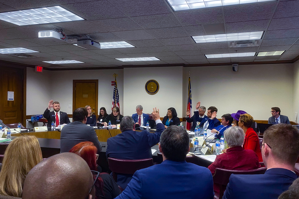 State senators discuss transgender health care bills SB 140 and SB 141 .