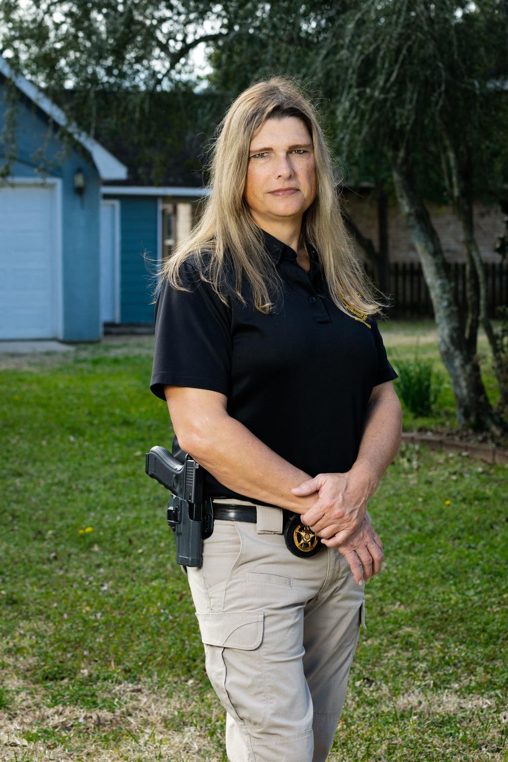  Anna Lange, a sergeant in the Houston County Sheriff’s Department, at her home in Georgia Credit: Annie Tritt, special to ProPublica 