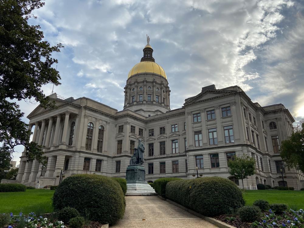 Wide Shot of Georgia State Capitol in Atlanta, Georgia