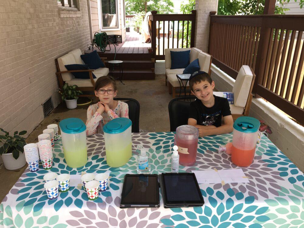 Temima and Jack Genauer gathered focus groups to taste-test their lemonade on May 30, 2021. “The Georgia Lemonade Stand Act,” would exempt kids under the age of 18 from obtaining a business license or permit to sell lemonade or other products.