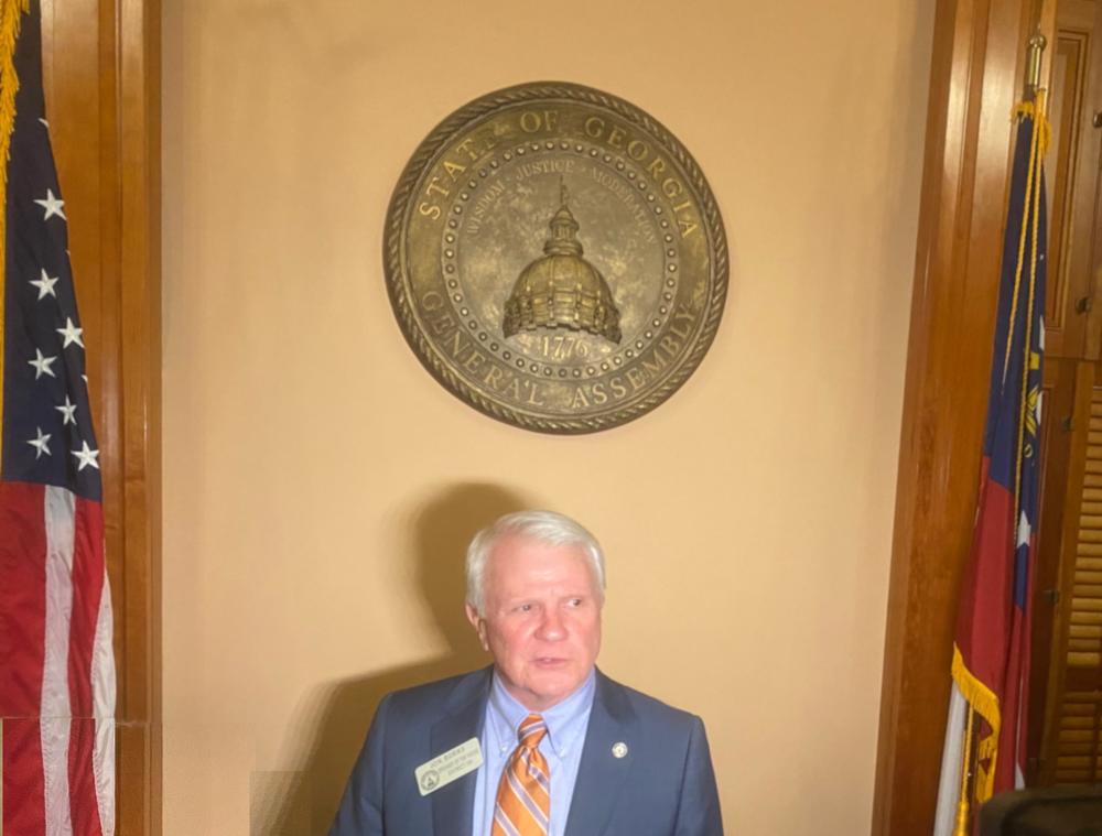 Georgia House Speaker Jon Burns (R - Newington) speaks at the Georgia State Capitol on March 6, 2023 (GPB News / Sarah Kallis)