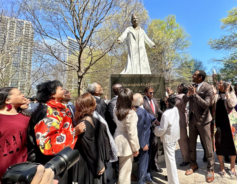 The unveiling of the statue of Xernona Clayton was a first for a Black woman in Atlanta.