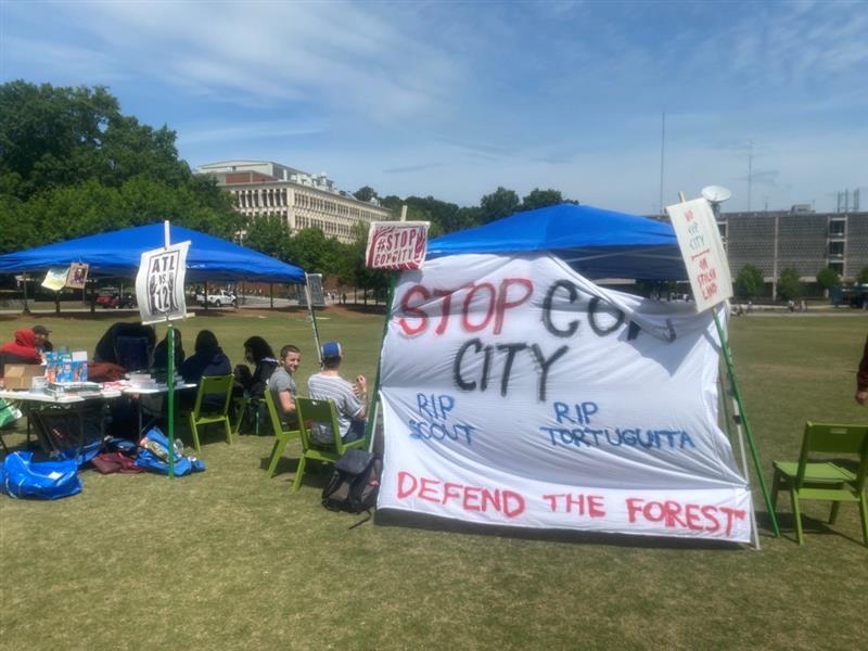 Students camped out on Georgia Tech's campus