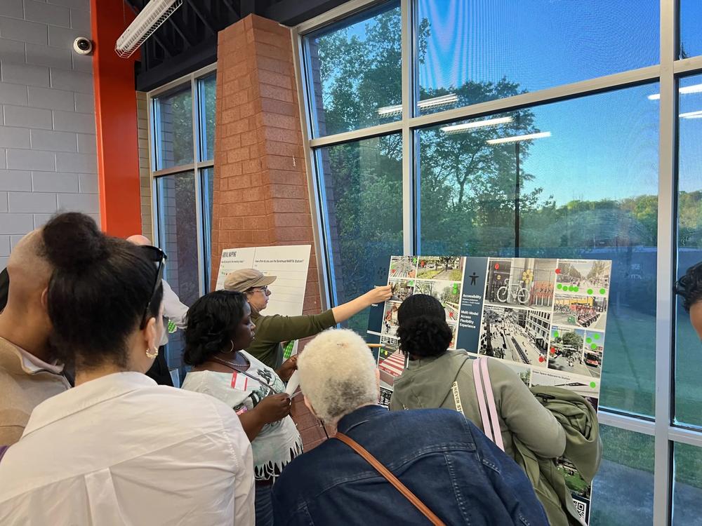Community members engaging with the interactive input session during Tuesday’s meeting. Photo by Isaiah Singleton/The Atlanta Voice