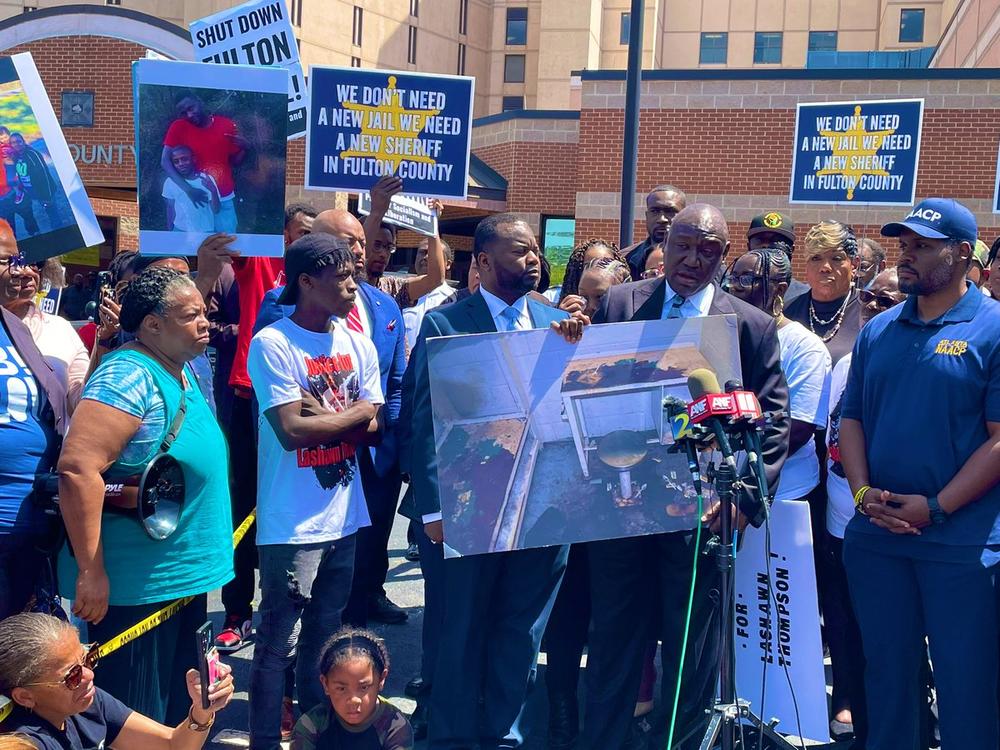 Attorney Ben Crump discusses the conditions that 35-year-old Lashawn Thompson endured before his death in a Fulton County jail's psychiatric wing.