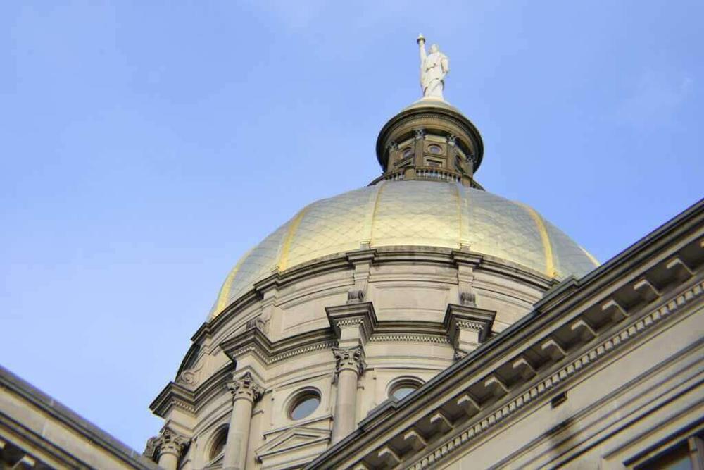 The golden dome of the Georgia Capitol building