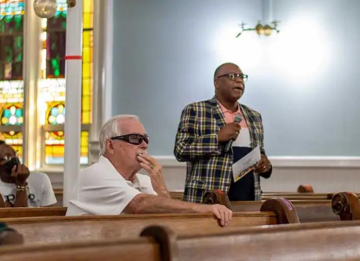  Chatham County Sheriff John Wilcher (left, seated) 