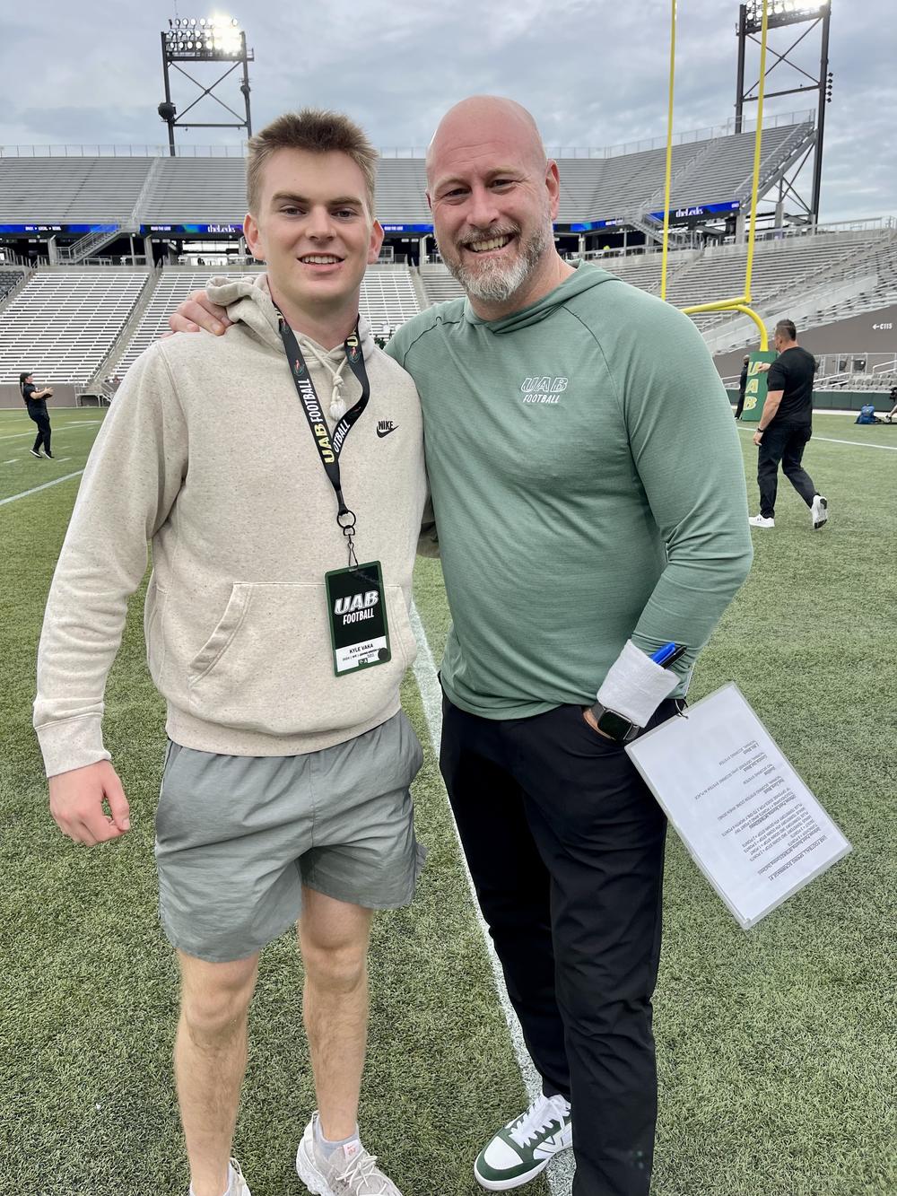 Kyle Vaka received his first official offer from UAB and head coach Trent Dilfer. Vaka went to visit the Blazers program during their 2023 Spring Game in April. 