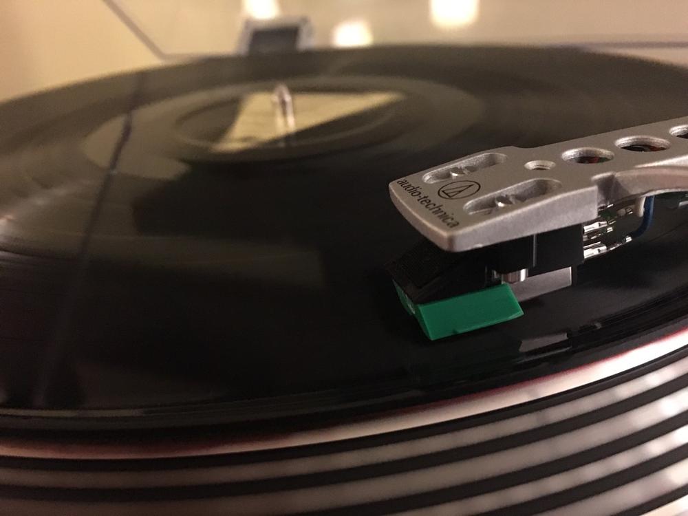Vinyl record on a turntable