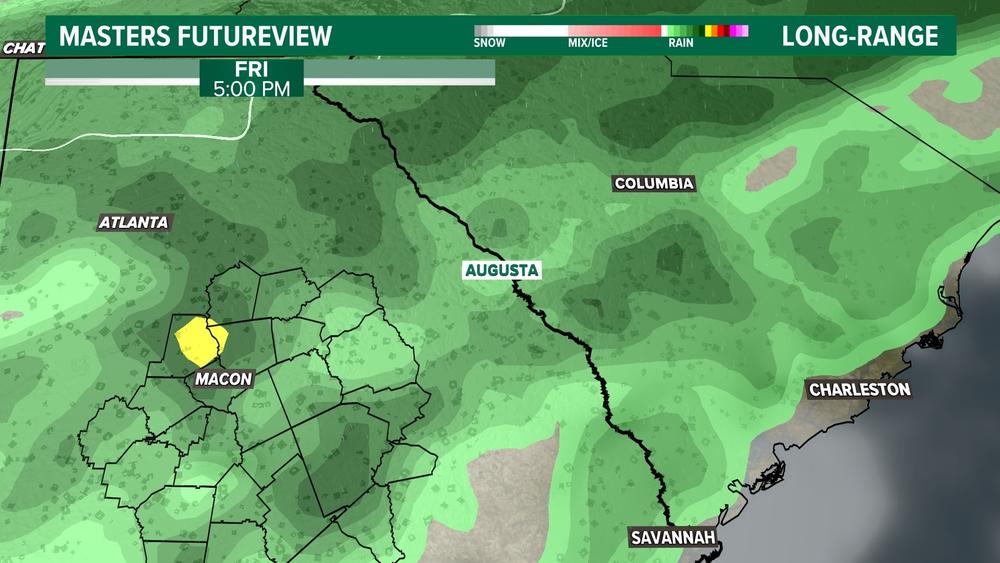 Rain is expected to impact play at the Masters on Friday, April 7, 2023.