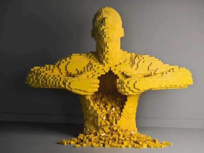 "Yellow" is a sculpture of Lego bricks by artist Nathan Sawaya