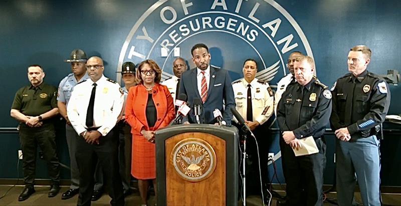 Atlanta Mayor Andre Dickens leads press conference with multiple agencies to announce that shooting suspect Deion Patterson has been arrested.