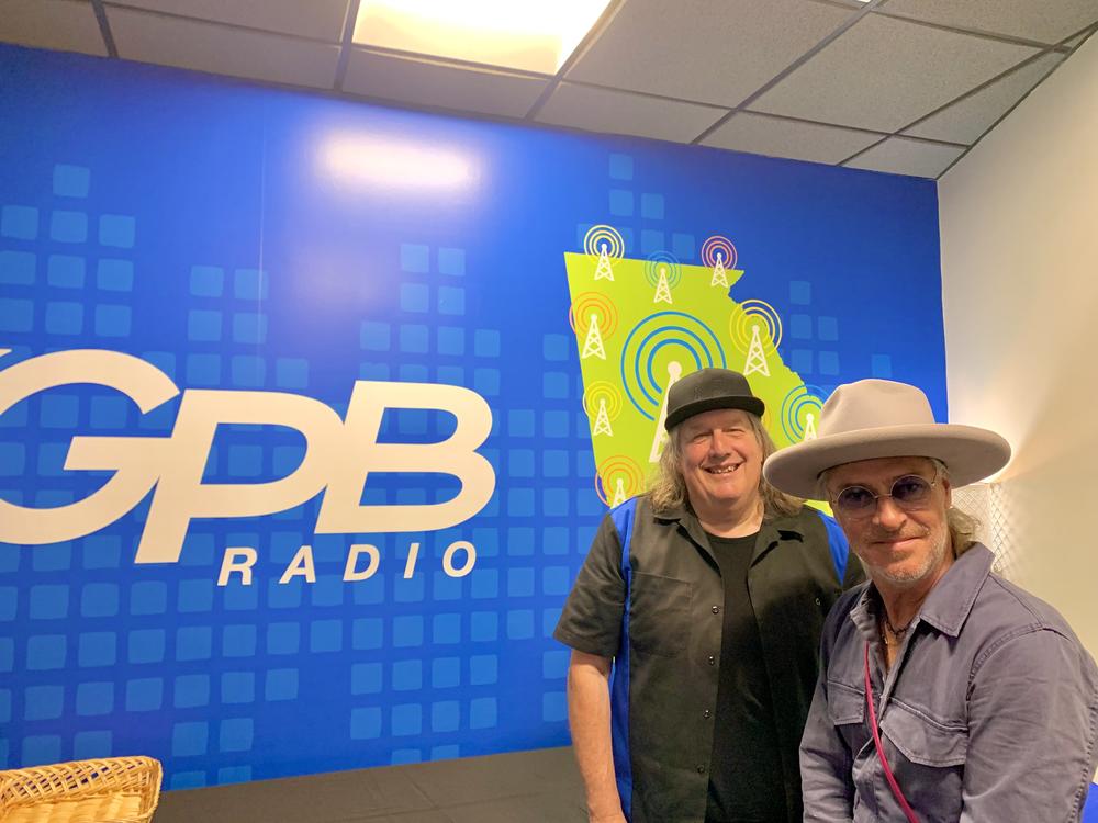 Kevn Kinney (left) of Drivin N Cryin and Ed Roland of Collective Soul visit the GPB Studios on  April 14, 2023. Their bands will perform at the Fox Theatre in Atlanta on May 13, 2023.