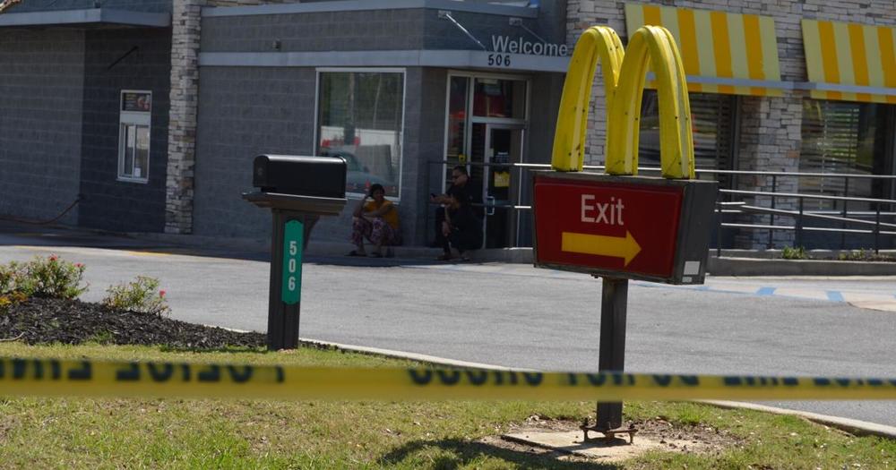 A McDonalds in Moultrie, GA is surrounded by caution tape.