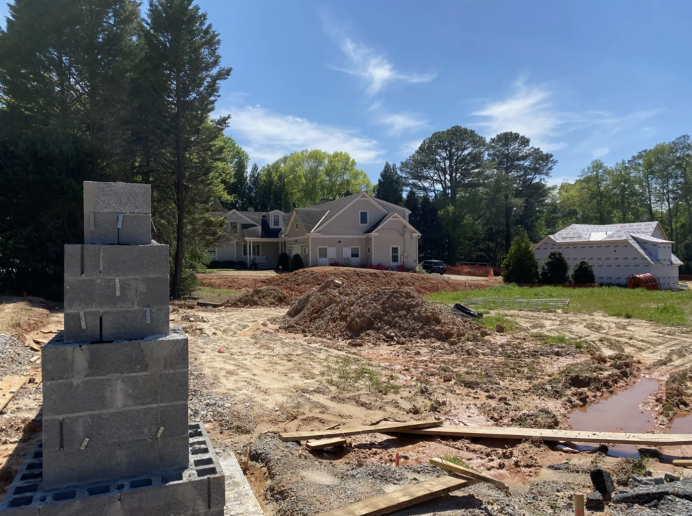 Construction is ongoing on a 13-home “empty nester” community on Roberts Drive in Dunwoody.