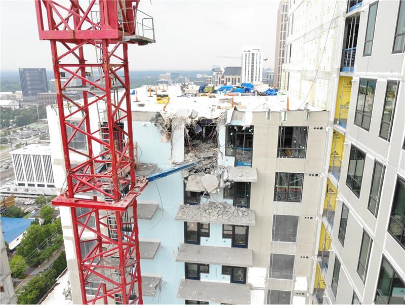 Damage from the crane collapse