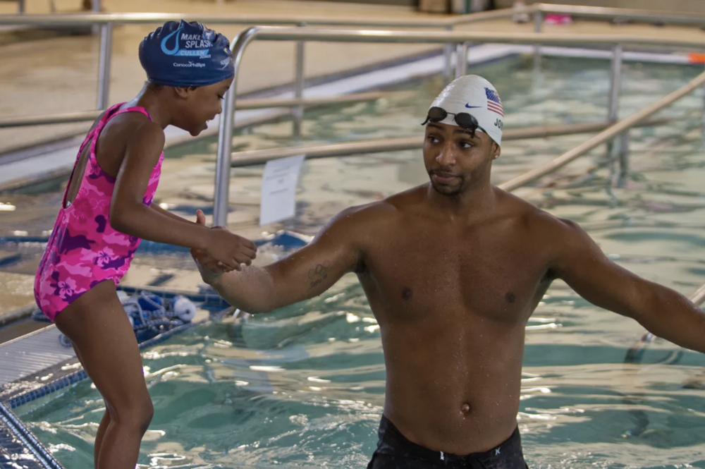 Black olympic swimmers sale