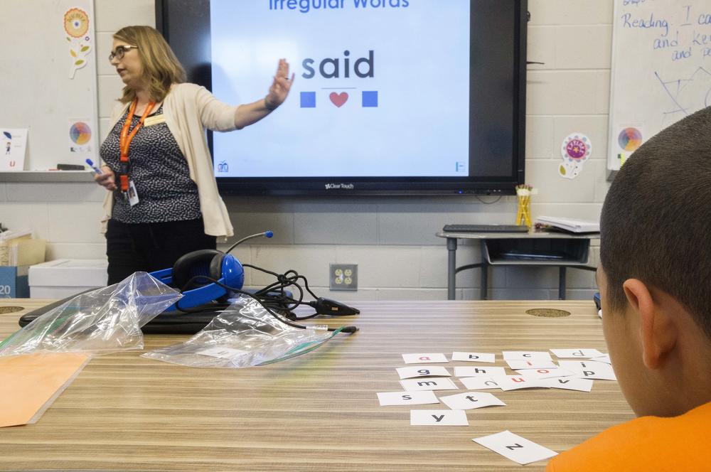 Bibb County teacher Heidi Hintermaier teaches a summer school reading class in Macon in June.