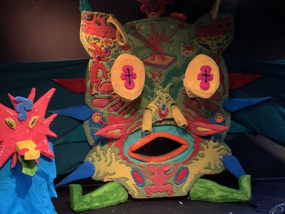 The main display from the Poncili Creación exhibit at the Center for Puppetry Arts Puppetry NOW initiative, which runs from July 6 to Oct. 29, 2023.