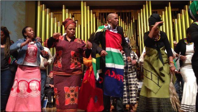 Georgians from across the state gathered into the Martin Luther King, Jr. International Chapel at Morehouse College Wednesday evening to pay their respects to the late Nelson Mandela. The memorial service was organized by the World Affairs Council of Atlanta and Morehouse College.