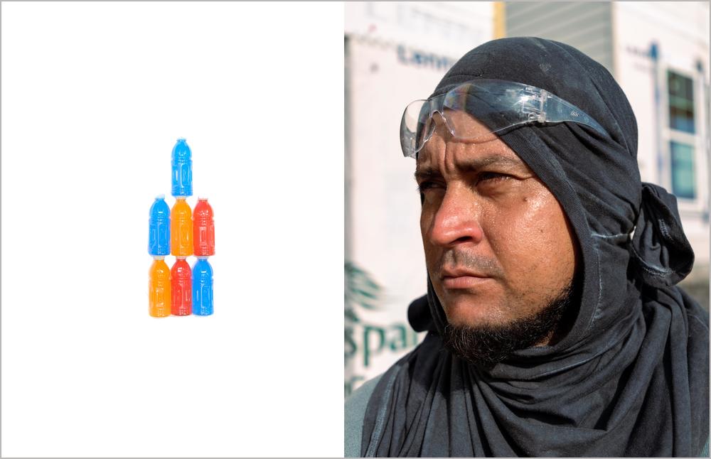 Data from a special sensor and smartphone app suggested bricklayer Jose' Luis Araujo Demetrus lost the equivalent of six 20 oz. bottles of electrolyte sports drink over eight hours of work. 