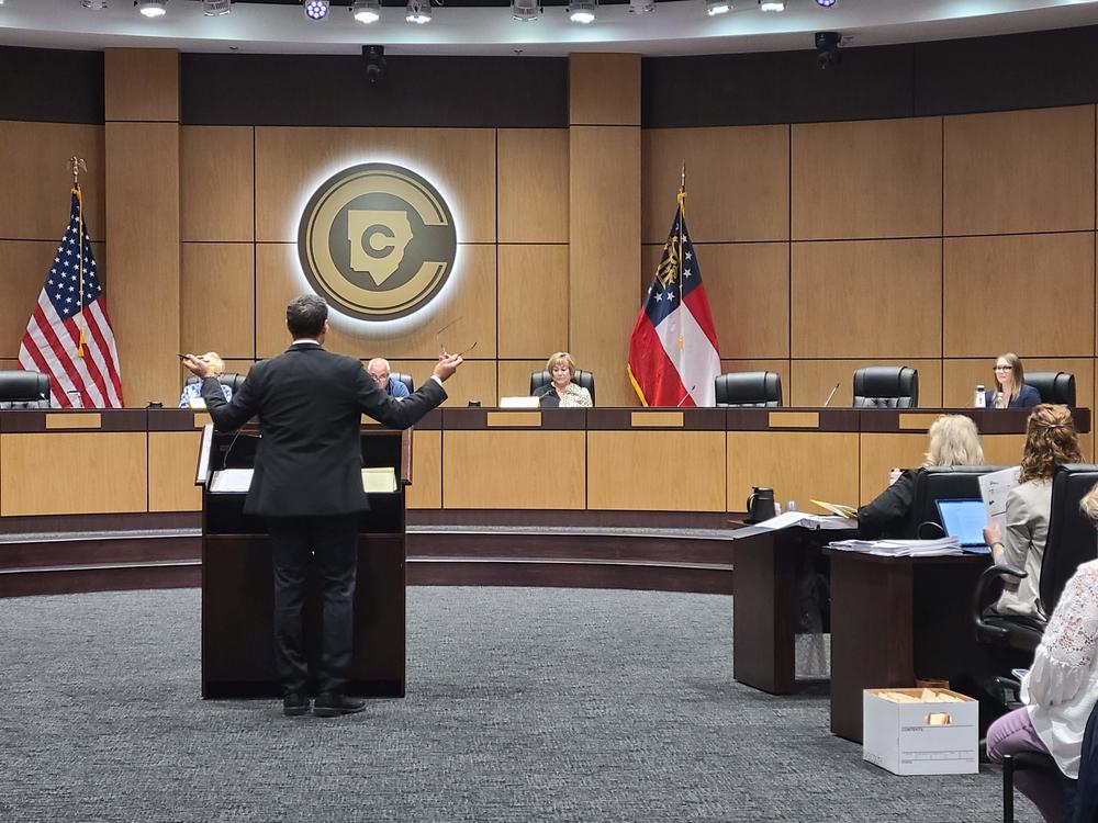 Cobb County School District leaders gathered for a termination hearing August 10, 2023 at the district offices. Teacher Katie Rinderle took the stand answering questions from her lawyer Craig Goodmark. 