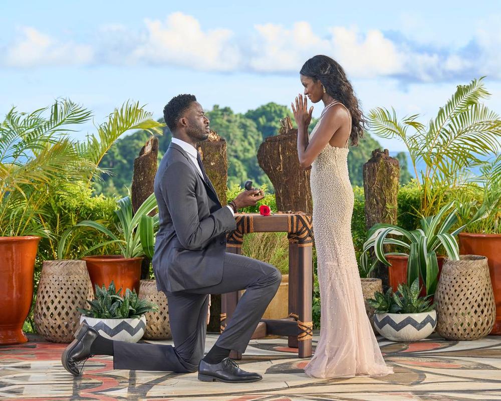 Dotun proposed to Charity on the finale of “The Bachelorette,” season 20.