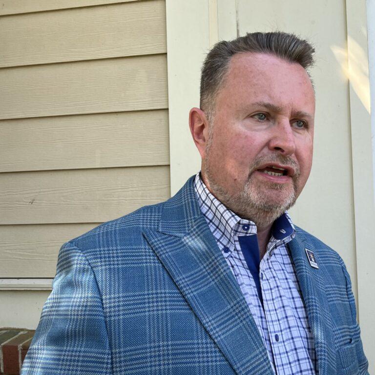 Kevin Tanner, commissioner of the Department of Behavioral Health and Developmental Disabilities, talks to reporters Monday.