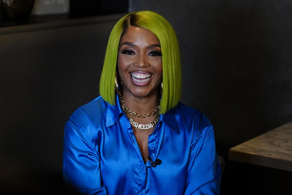 Rasheeda speaks during an interview with the Associated Press for the 50th anniversary of hip-hop, on Thursday, June 29, 2023 in Atlanta.