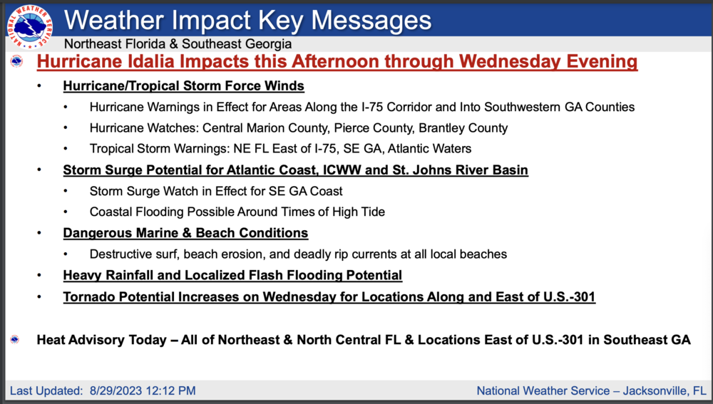 New guidance from NWS