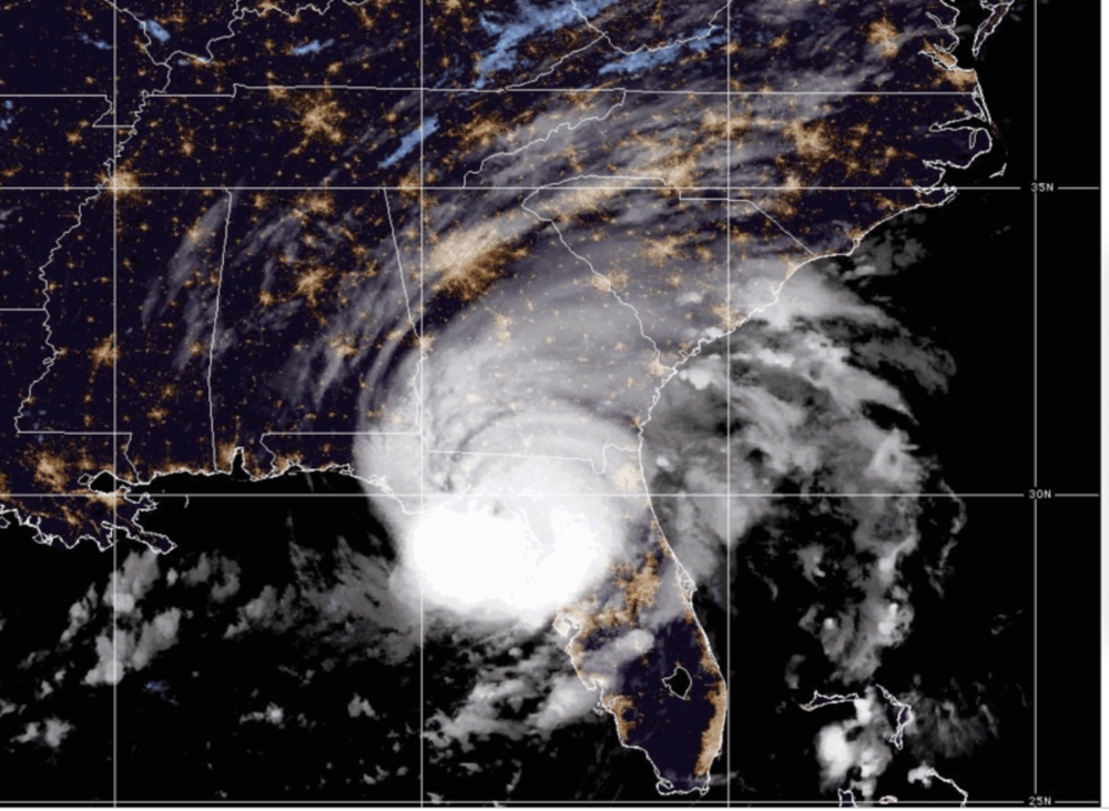 Hurricane Idalia is photographed from space on the morning of August 30, 2023.