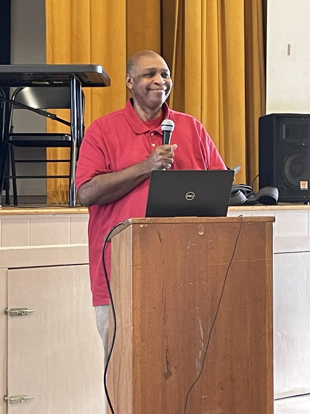Glynn County Commissioner Allen Booker opened the community meeting on the results of the exposure study